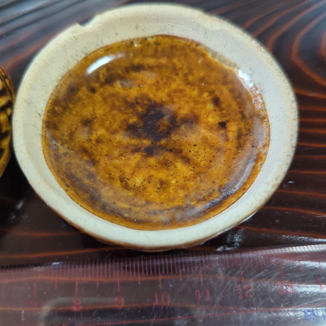 京焼 寺尾陶象 飴釉 香合 象の彫刻 陶器約6.5cm 外箱蓋のみ