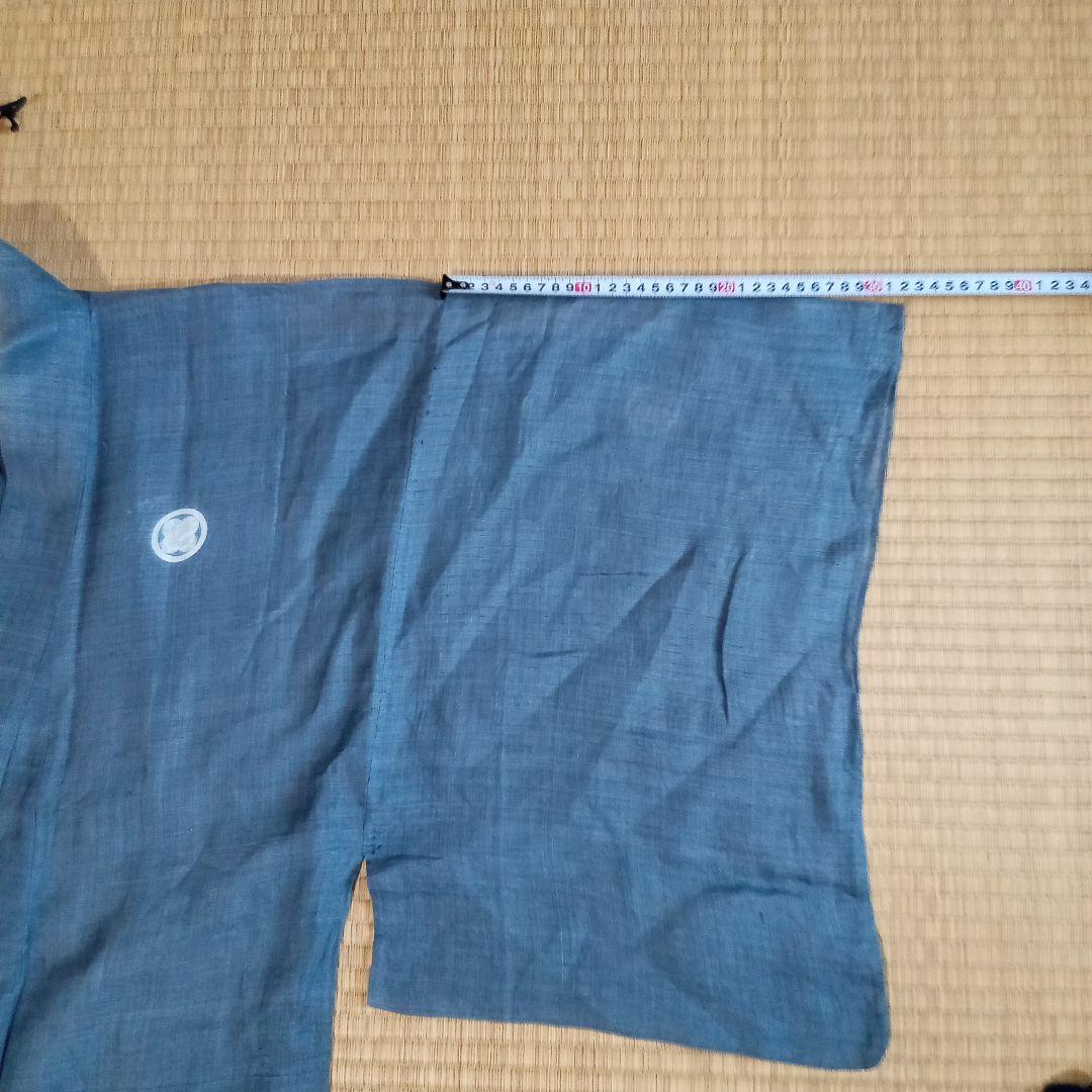 藍染め　赤穂浅野家家紋付　野良着　古着　古布　レトロポップ　ボロ藍染め