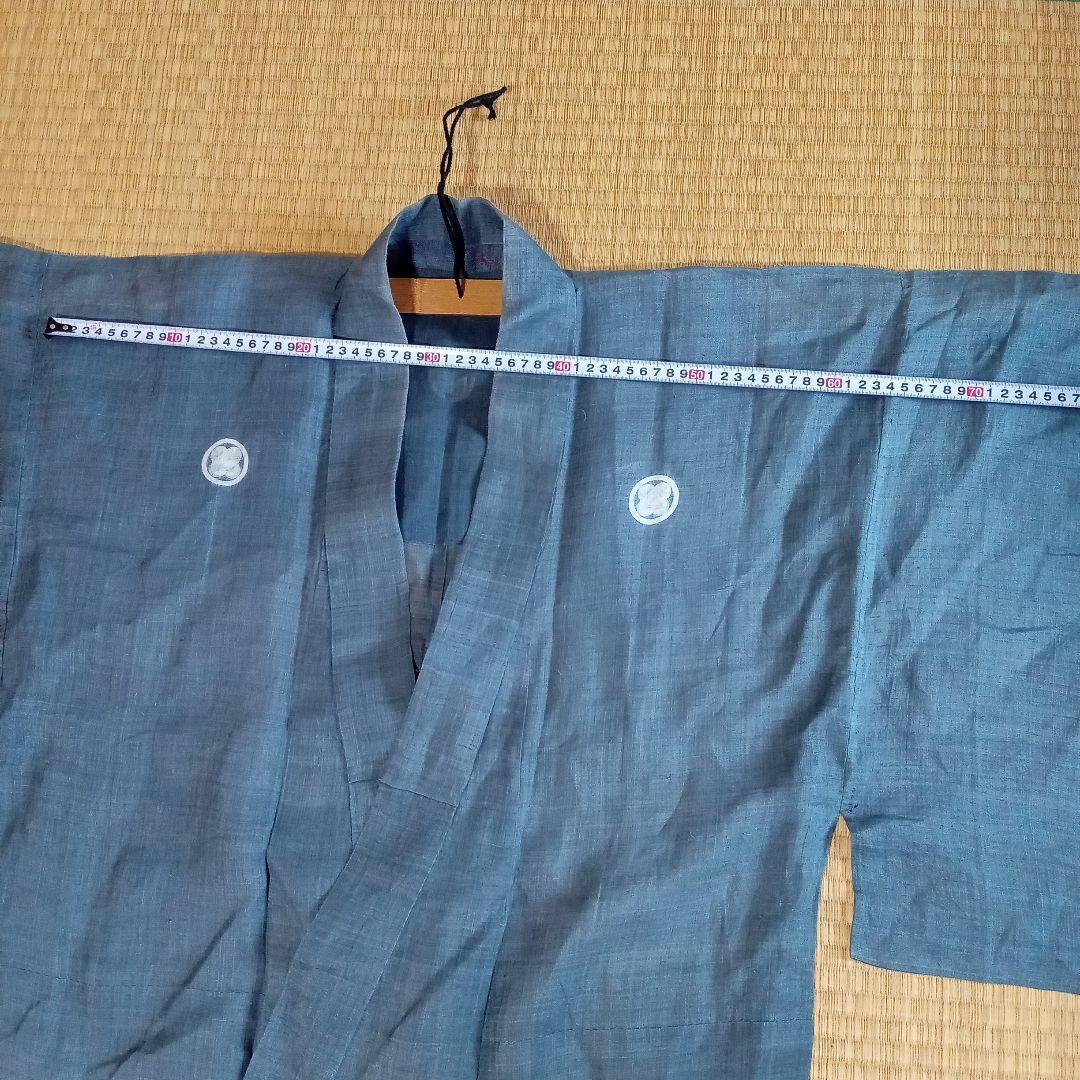 藍染め　赤穂浅野家家紋付　野良着　古着　古布　レトロポップ　ボロ藍染め