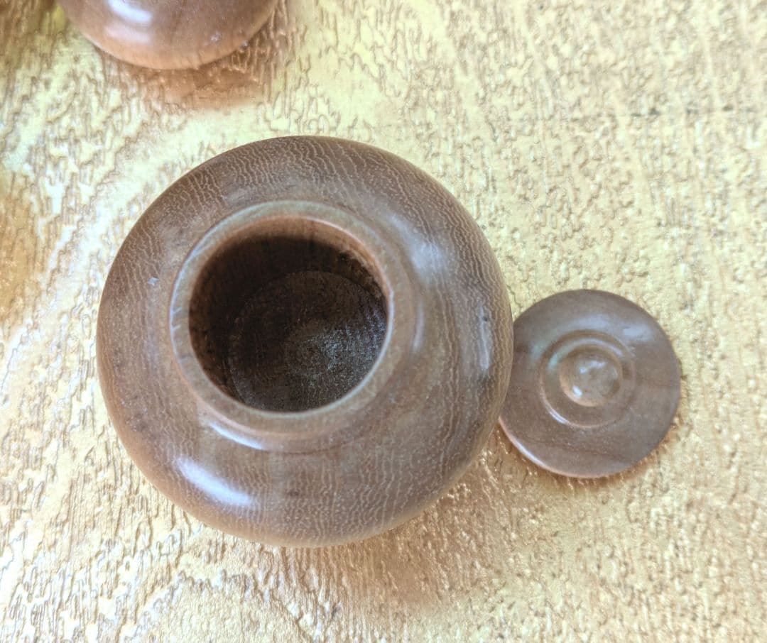 お値下げ✿木製ミニ茶道具茶釜セット✿静岡工芸挽物✿未使用箱付