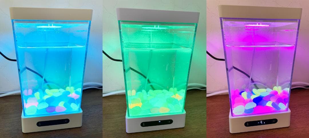 【新品】ヒーター＆LED付小型水槽 黒（ベタ・熱帯魚・メダカ・シーモンキー）