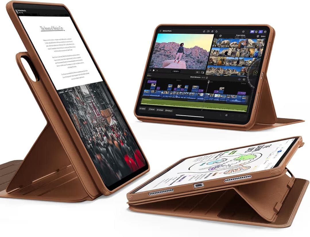 iPad Pro 11インチ ケース（M5/M4、2025/2024） ブラウン