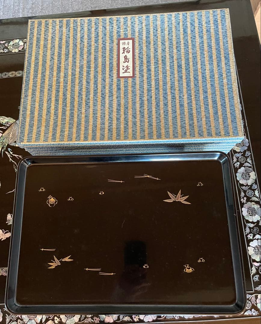輪島塗 漆器 膳セット 黒赤 金模様