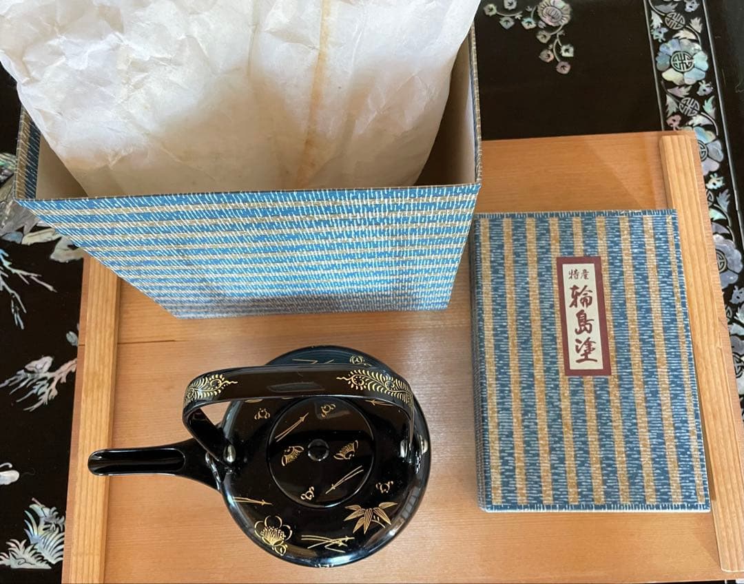 輪島塗 漆器 膳セット 黒赤 金模様