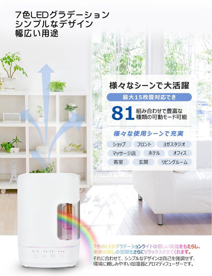 【現品限り】加湿器 超音波式加湿器 プラスネブライザー アロマディフューザー