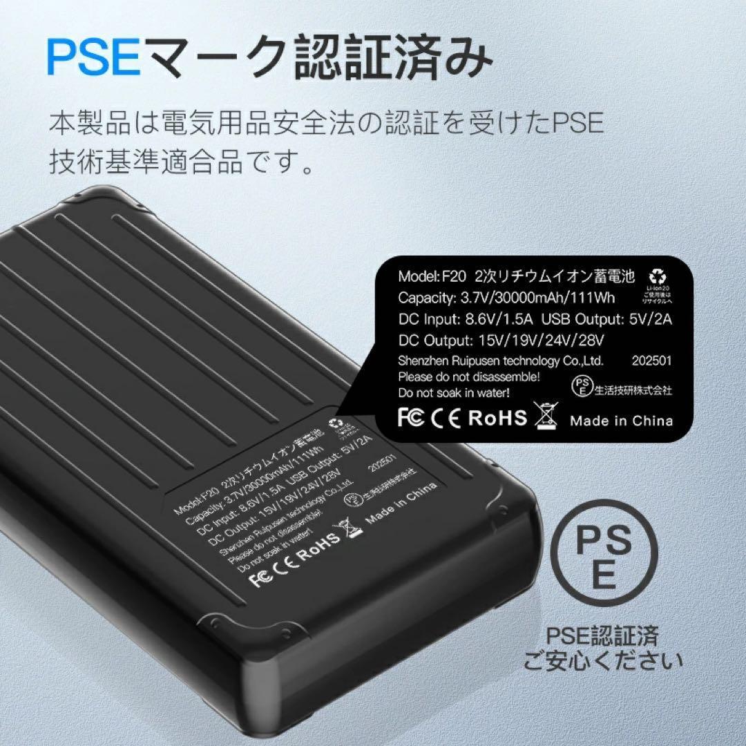 【R1634-19-50】バッテリー セット 28V高電圧出力 30000mAh