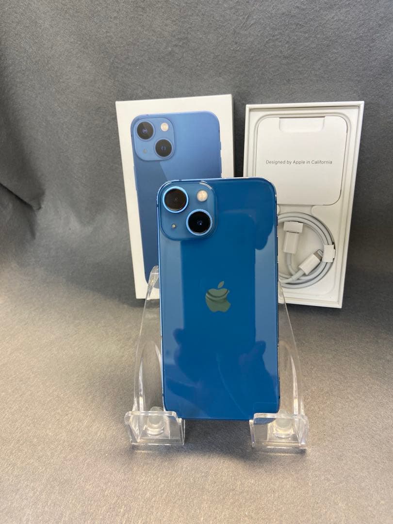 中古 国内版 SIMフリー iPhone13 mini 256GB ブルー色