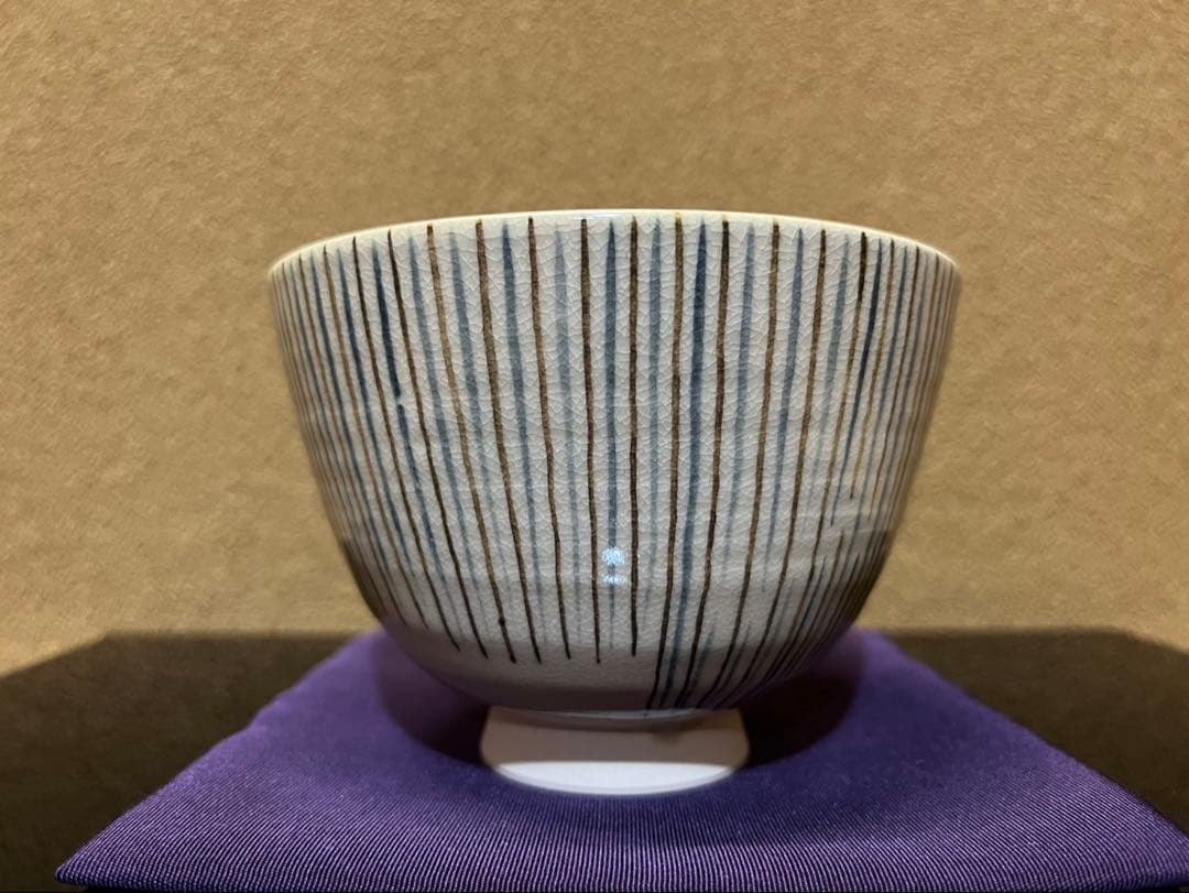 粟田焼名工鍵屋　安田浩人　麦わら手絵茶碗