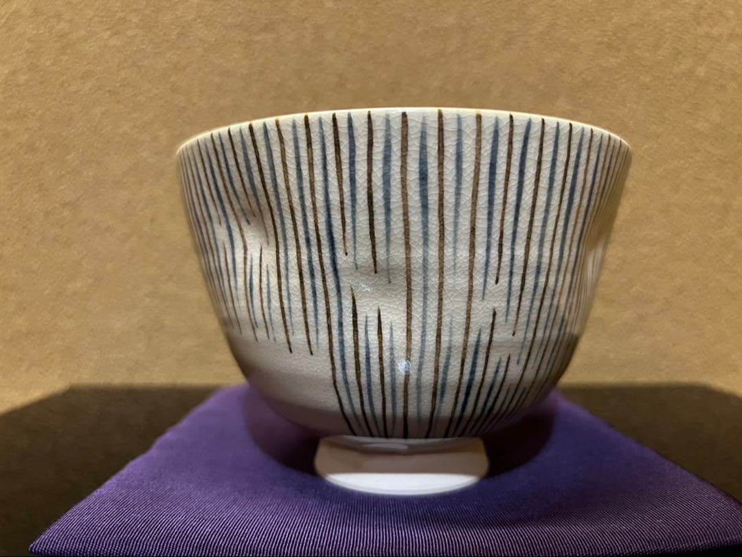 粟田焼名工鍵屋　安田浩人　麦わら手絵茶碗