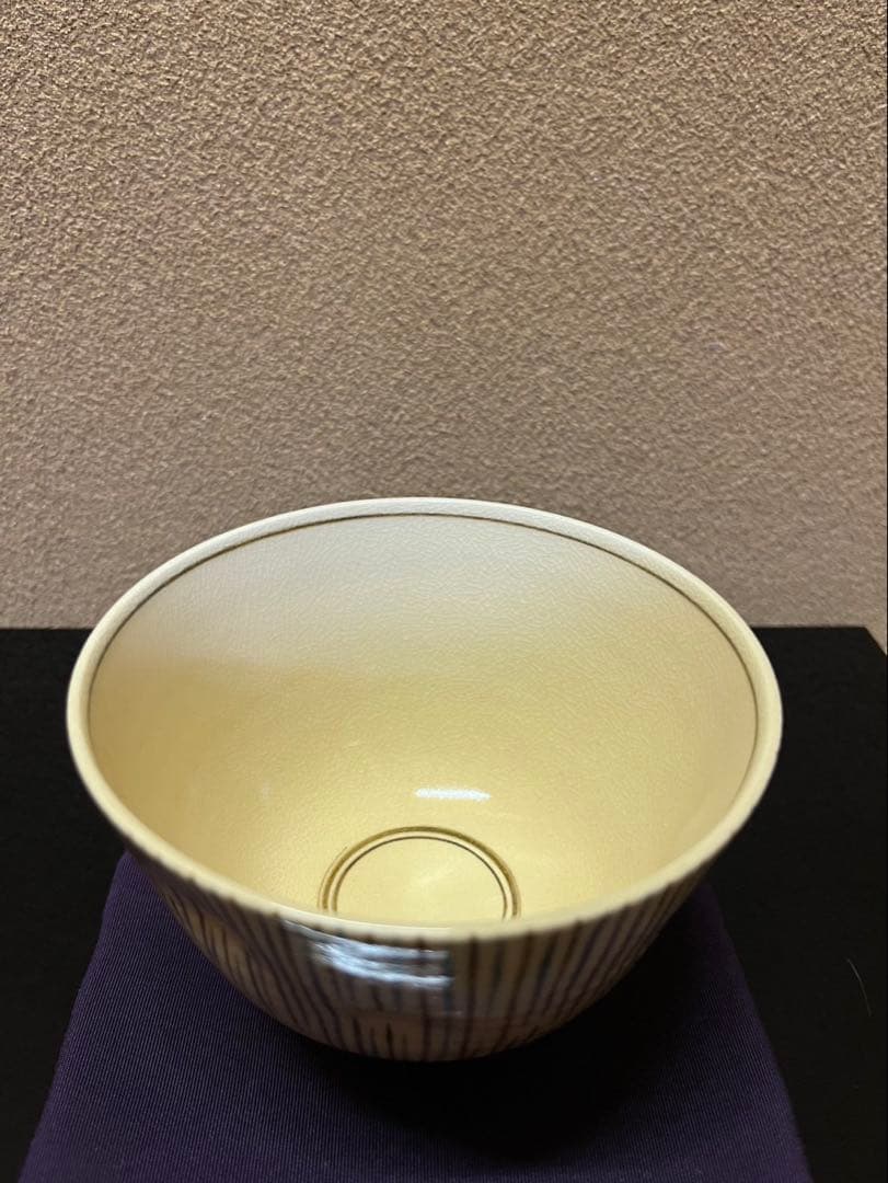 粟田焼名工鍵屋　安田浩人　麦わら手絵茶碗