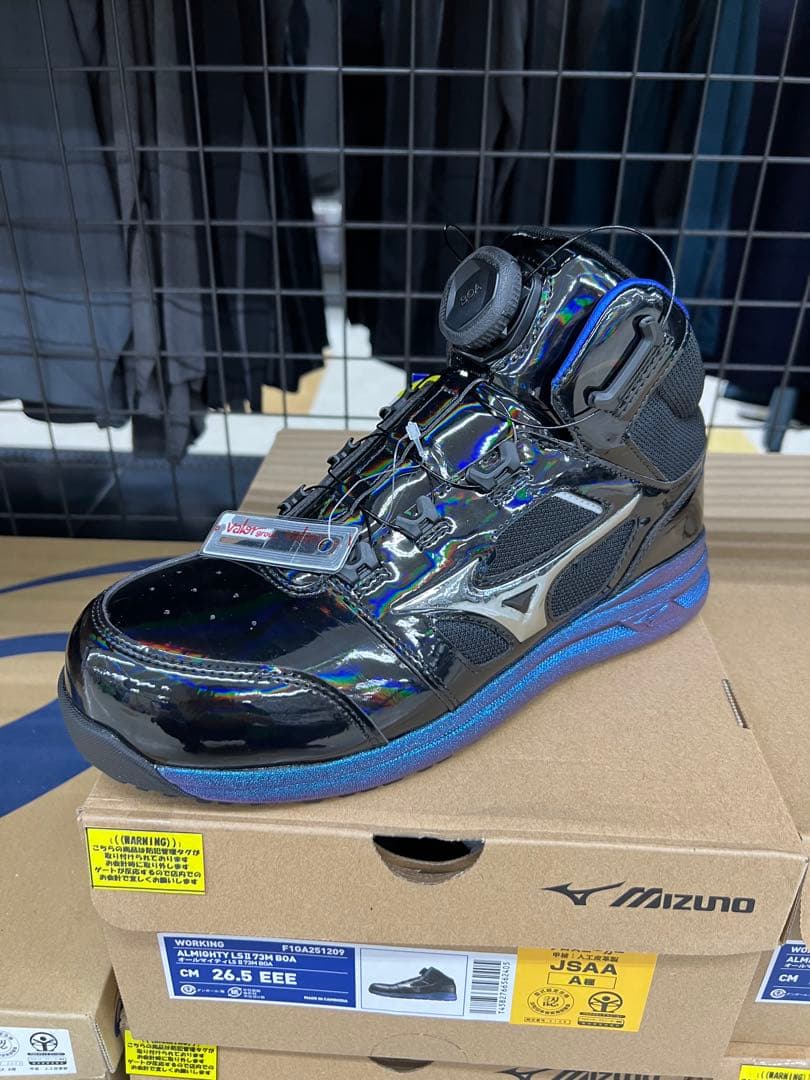 Mizuno J5AA 安全靴 26.5 EEE ブラック/ブルー