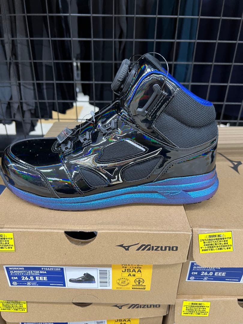 Mizuno J5AA 安全靴 26.5 EEE ブラック/ブルー