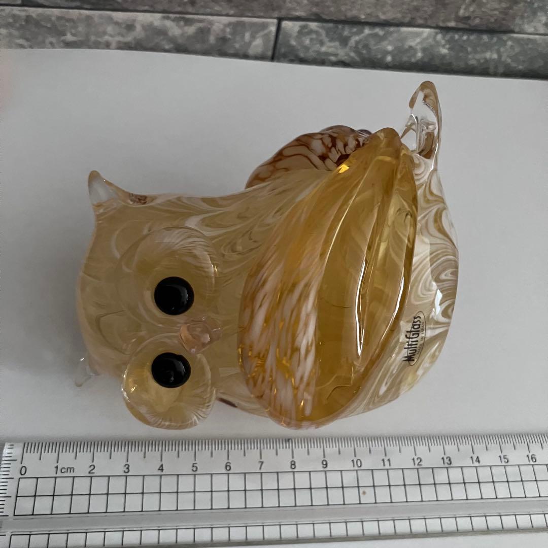 マルティグラス フクロウ　梟　ミミズク　鳥 薄茶　ベージュ　ライトブラウン