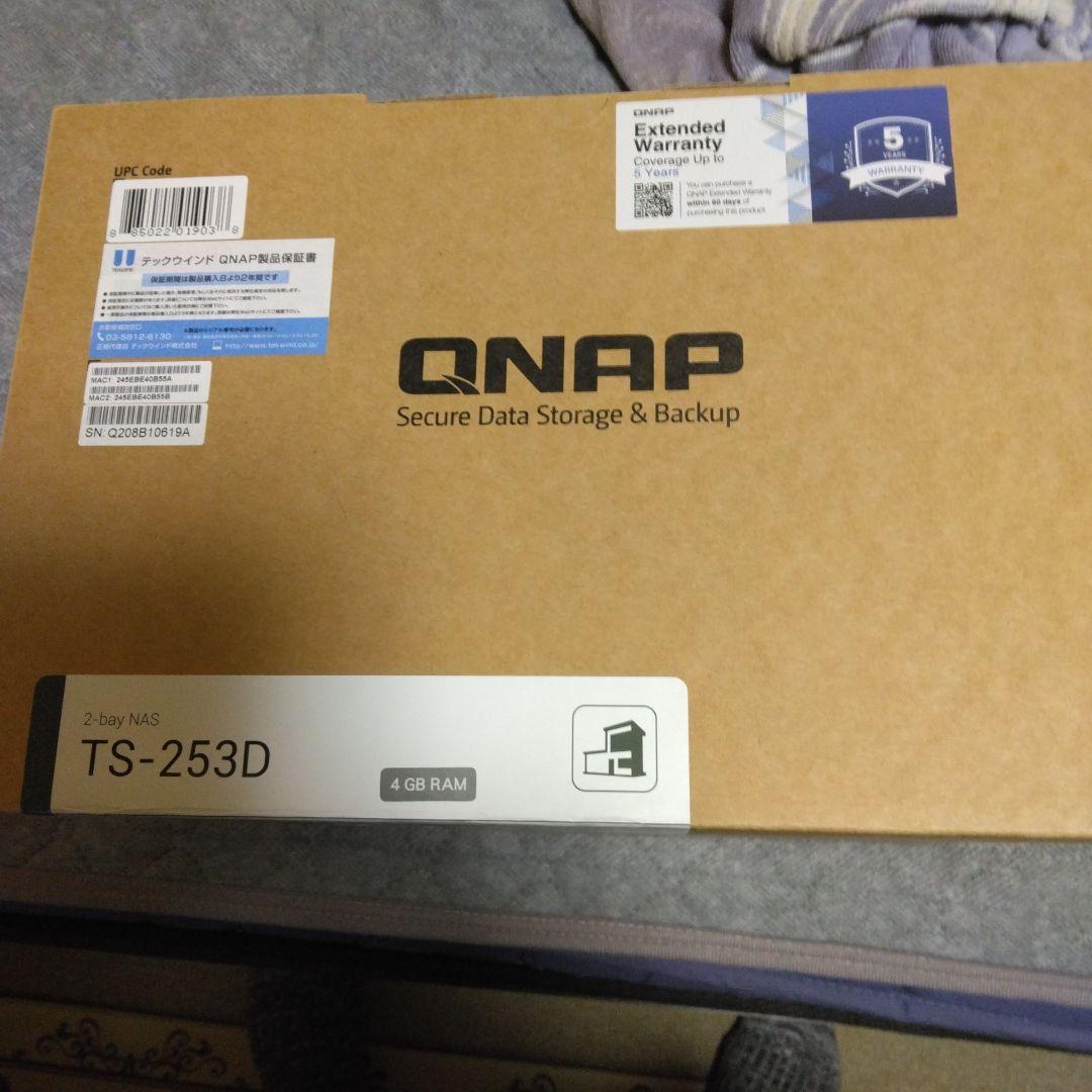 QNAP TS-253D NAS 本体 メモリ8GB、LANケーブル付き