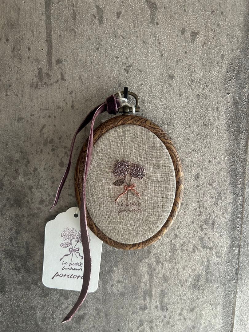 poritorie オーバルフレーム 額 植物図鑑風 紫陽花 刺繍