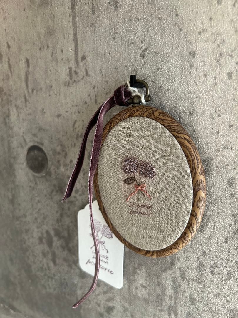 poritorie オーバルフレーム 額 植物図鑑風 紫陽花 刺繍