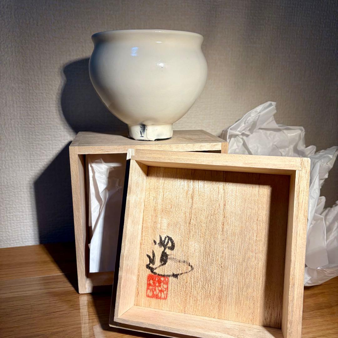 新品未使用★人気作家　鈴木環　ピジョンカップ　中　M 粉引　箱付