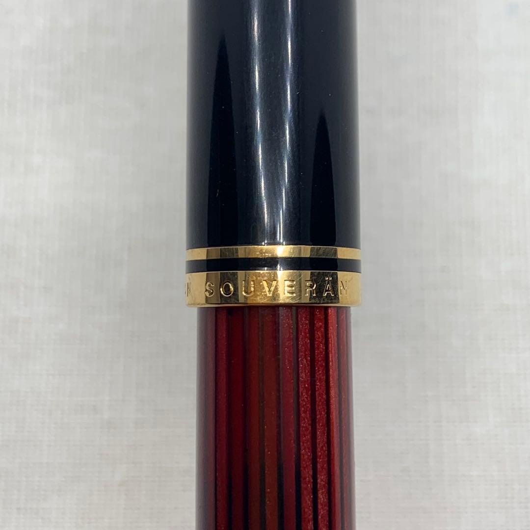 【名品】　ペリカン M600 14C F 万年筆 スーベレーン　レッドストライプ