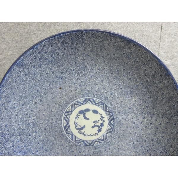古伊万里染付印判みじん唐草文大皿 [B28492]