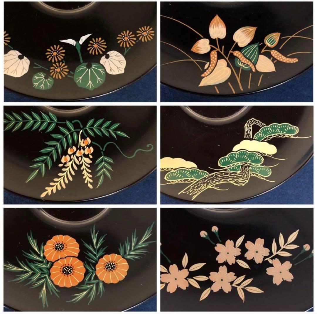 《R》煎茶 絵変り草花蒔絵 茶托12客 橋本春路作 260317A3