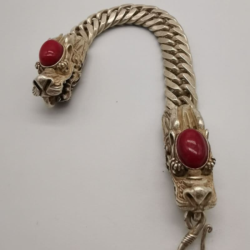 銅 細工 双龍手串 ブレス 装飾品 工芸品 置物
