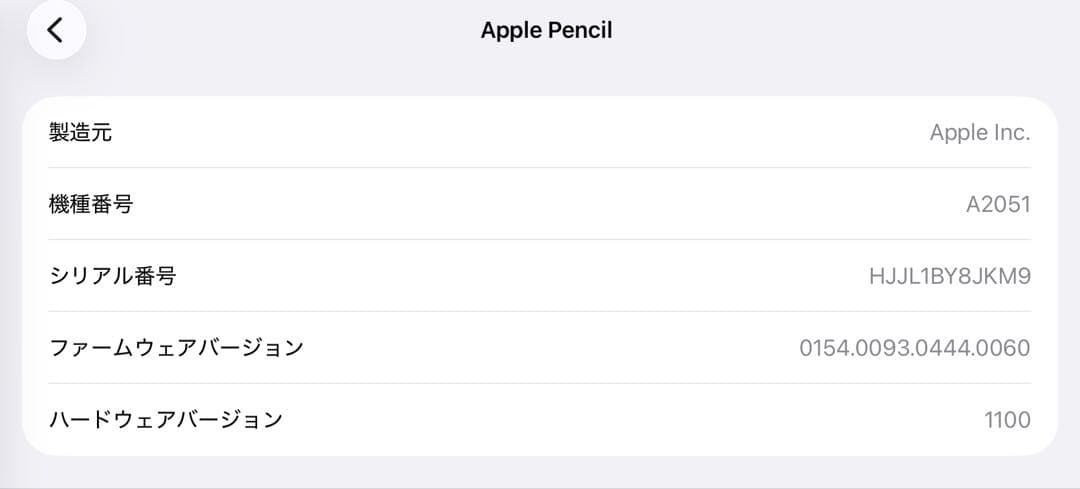 極美品　Apple Pencil 第2世代 MU8F2J/A　k