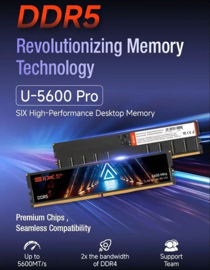 新品 DDR5 RAM 32GB UDIMMメモリーSIX U 5600 PRO