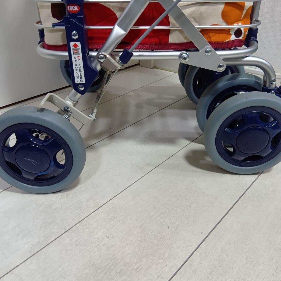 ユーバ産業 SUWAREL シルバーカー ショッピングカート 花柄デザイン 赤