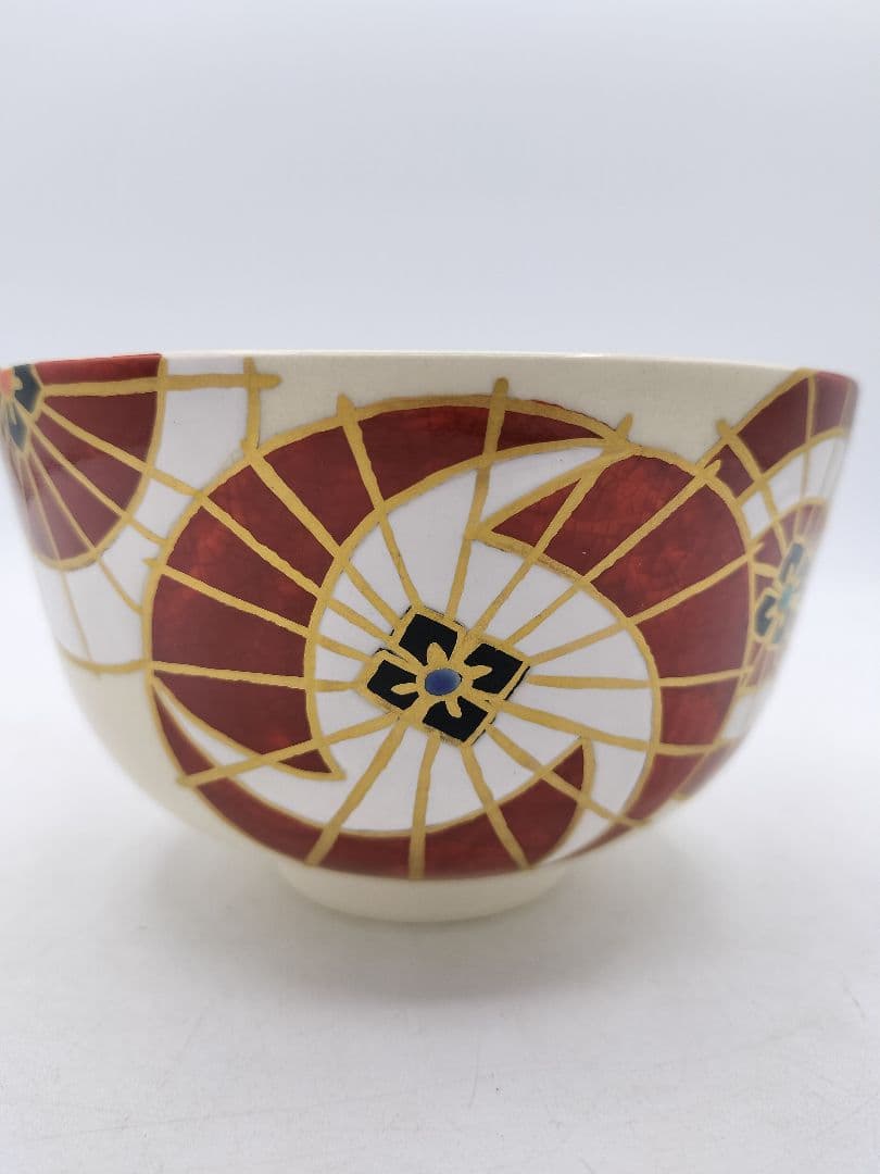 c878【新品・未使用】茶碗 紅白傘 伊藤東山 紙箱 茶道具