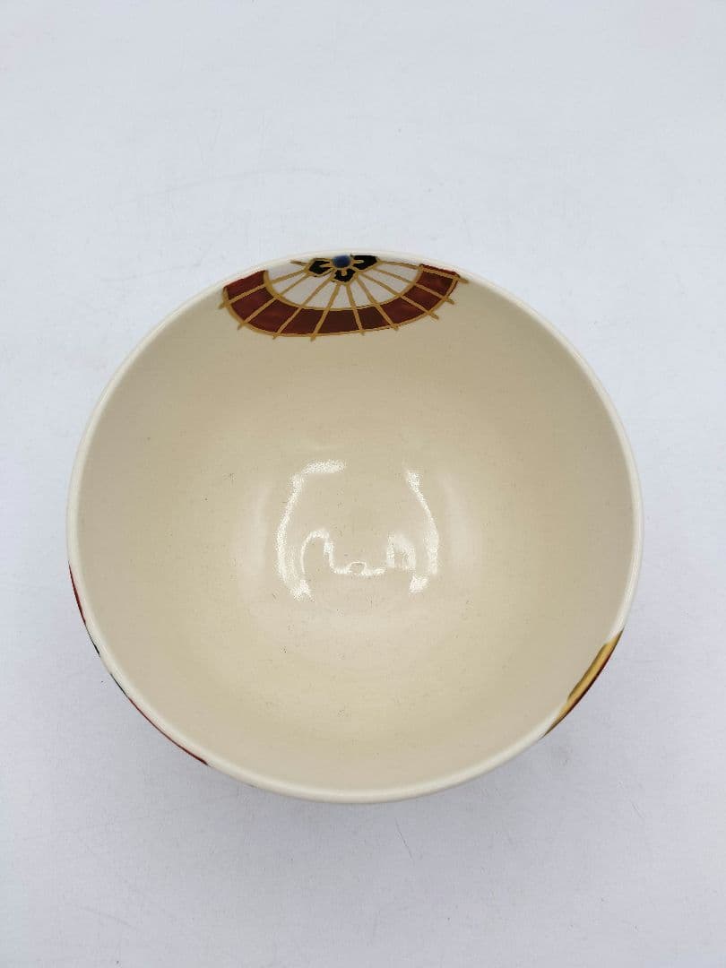 c878【新品・未使用】茶碗 紅白傘 伊藤東山 紙箱 茶道具