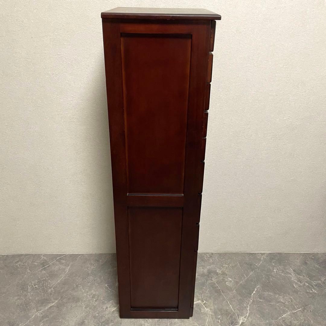 古家具　多段チェスト　書類棚 整理棚 9段13杯箪笥　スリム棚　キャスター付