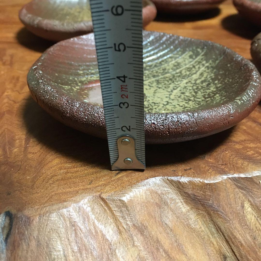 備前焼　牡丹　胡麻　たたき皿　タタキ皿　5客揃