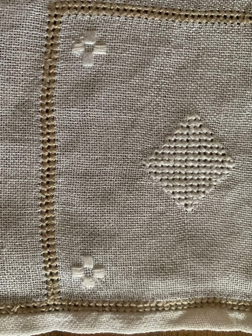 ヴィンテージ⭐︎刺繍入りリネンテーブルクロス
