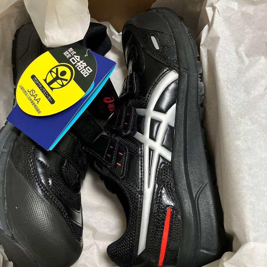 安全靴/作業靴 ASICS ウィンジョブ CP 102 ブラック×シルバー