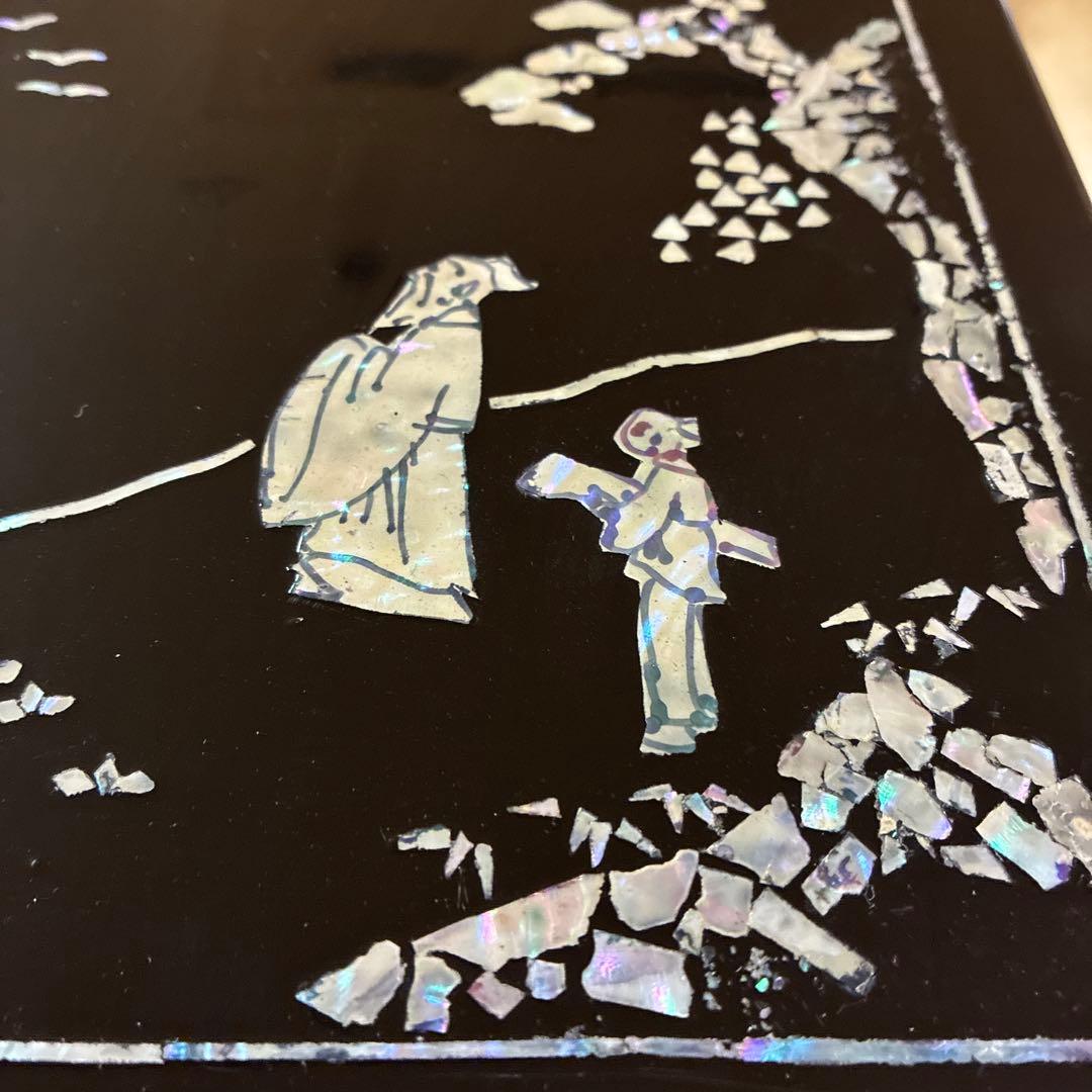 時代物　螺鈿細工　花台／飾り台　木製　漆芸(^^)美品