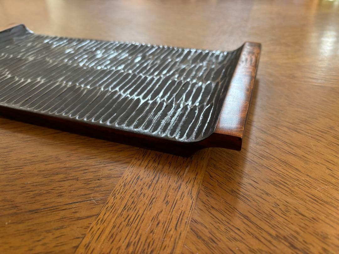 【新品|讃岐彫】象谷塗 お盆 トレイ 5枚セット 鑿目 菓子器 香川漆器 民藝