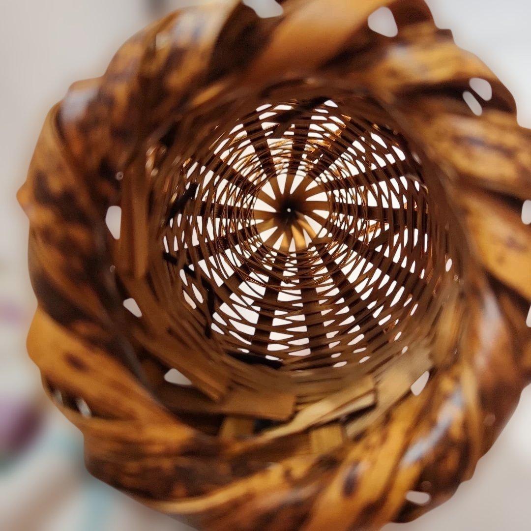 未使用品 掛け花籠 竹製 鯉口 落とし付き 箱あり 茶道具 華道具
