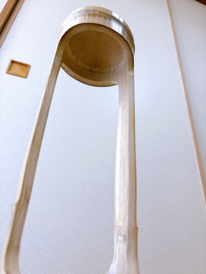 84 美品　根なし　一重切り　一重切　竹花入れ華道具　池坊