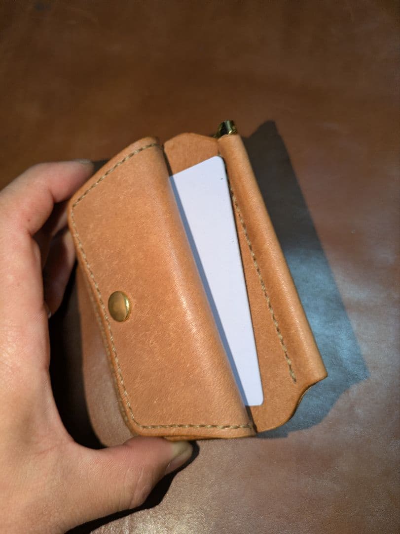 イタリアンレザー マネークリップ式 コンパクト 財布 総手縫い ハンドメイド 2