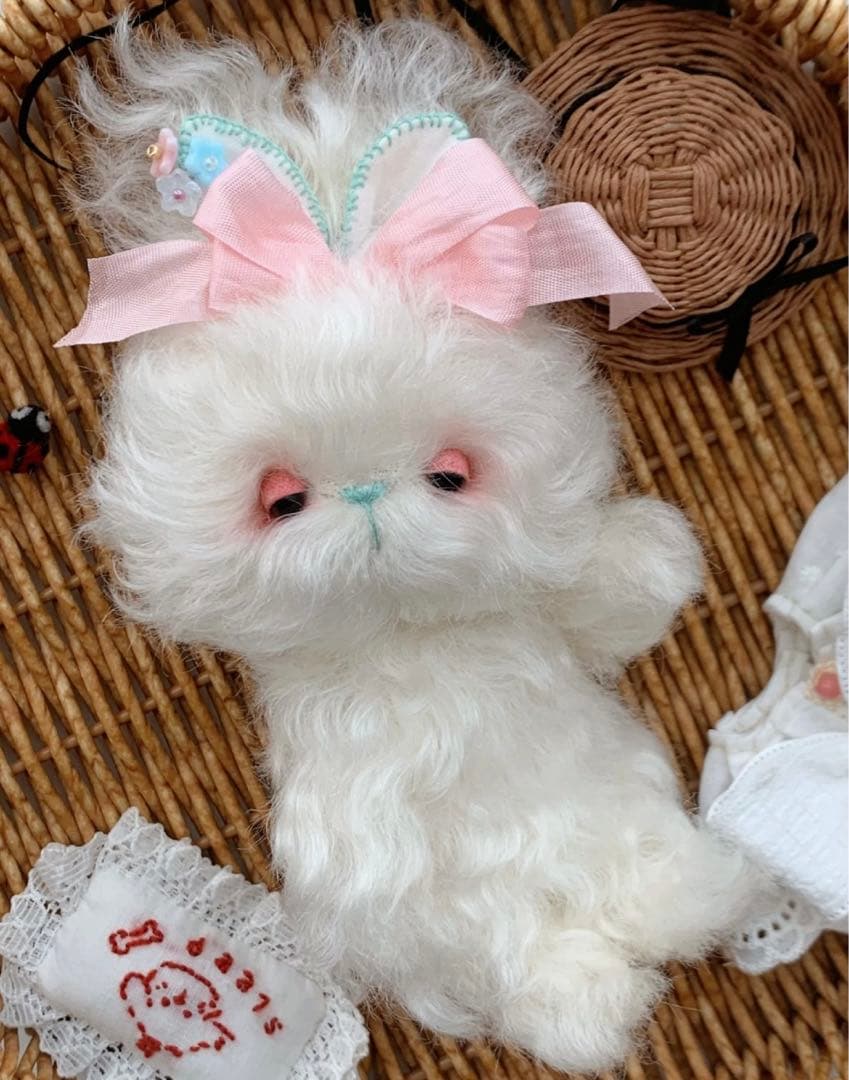 眠り目の魔法仔兎 ぬいぐるみ アーティストベア 部屋飾り 海外作家様 うさぎ