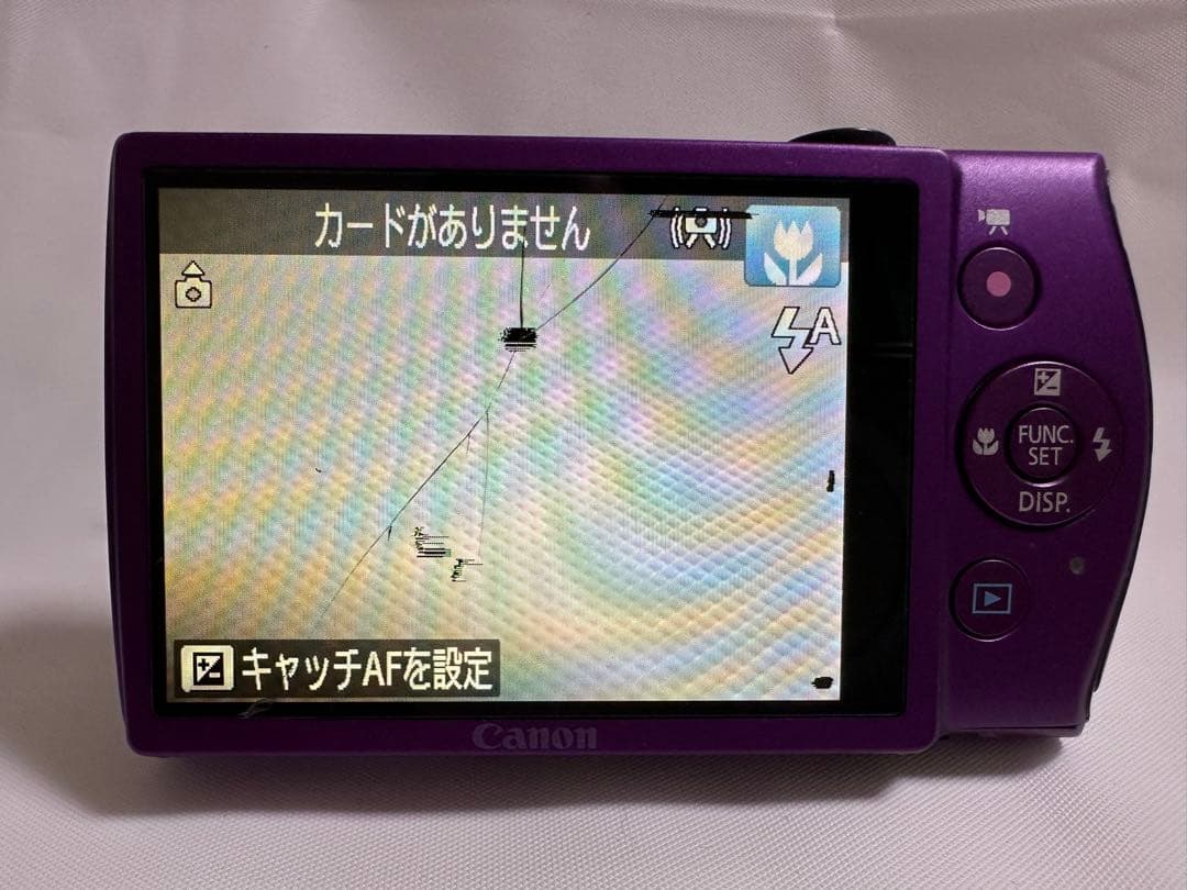 Canon IXY600F 紫 ジャンク 液晶割れ 撮影可 バッテリー充電器付