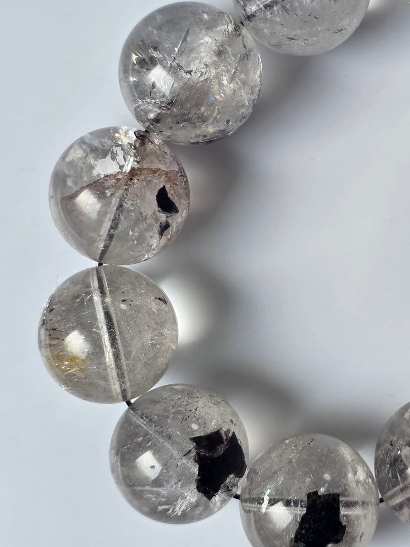 20mm　ヒマラヤ水晶　エレスチャルクォーツ・骸骨水晶　グラファイトインクォーツ