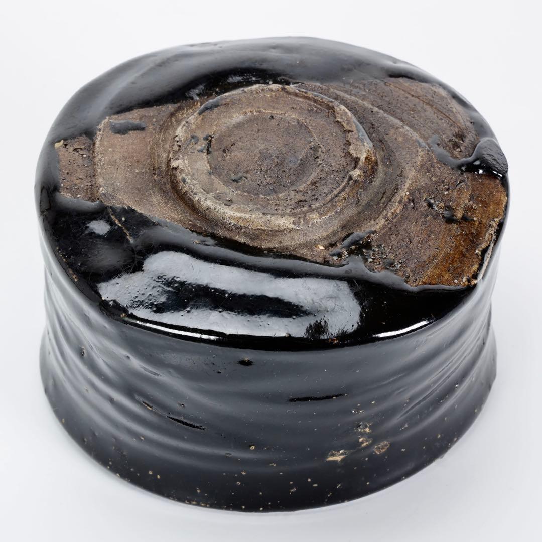 天正美濃黒茶碗 抹茶腕 時代箱付 古窯 茶道具 美濃焼 時代物 古美術品 骨董品