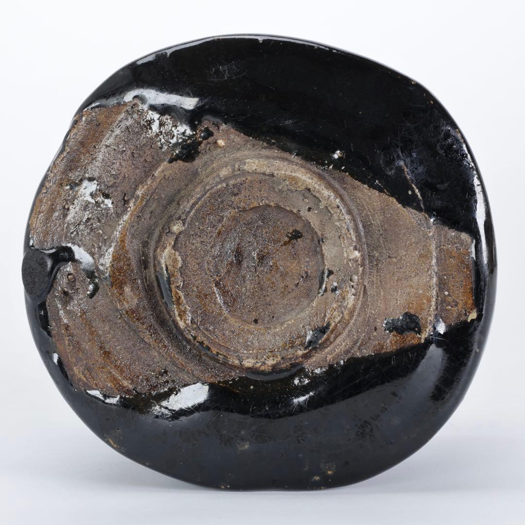 天正美濃黒茶碗 抹茶腕 時代箱付 古窯 茶道具 美濃焼 時代物 古美術品 骨董品