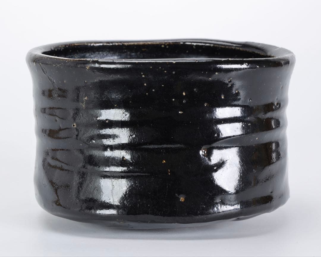 天正美濃黒茶碗 抹茶腕 時代箱付 古窯 茶道具 美濃焼 時代物 古美術品 骨董品