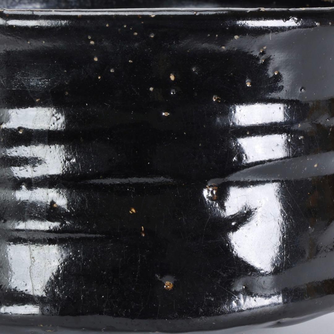 天正美濃黒茶碗 抹茶腕 時代箱付 古窯 茶道具 美濃焼 時代物 古美術品 骨董品