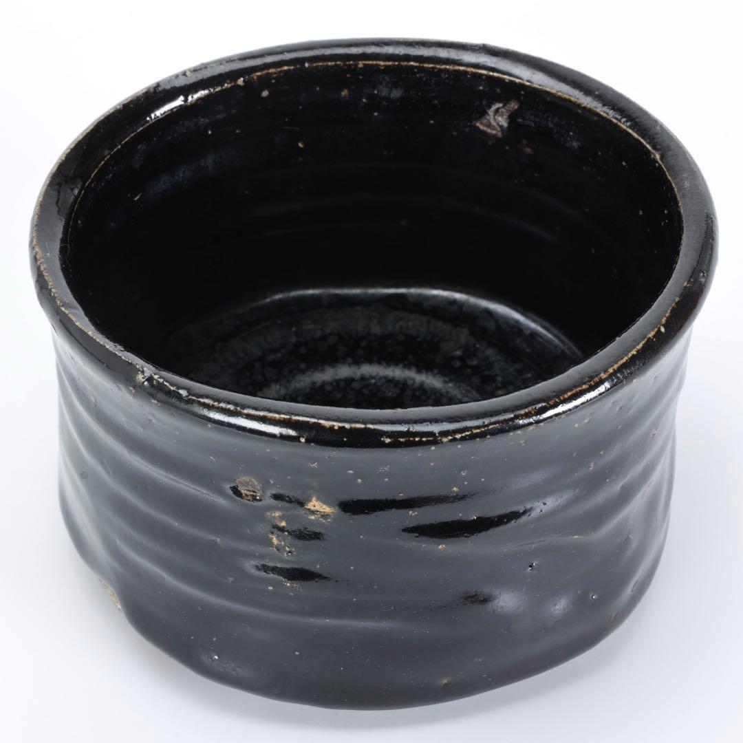 天正美濃黒茶碗 抹茶腕 時代箱付 古窯 茶道具 美濃焼 時代物 古美術品 骨董品