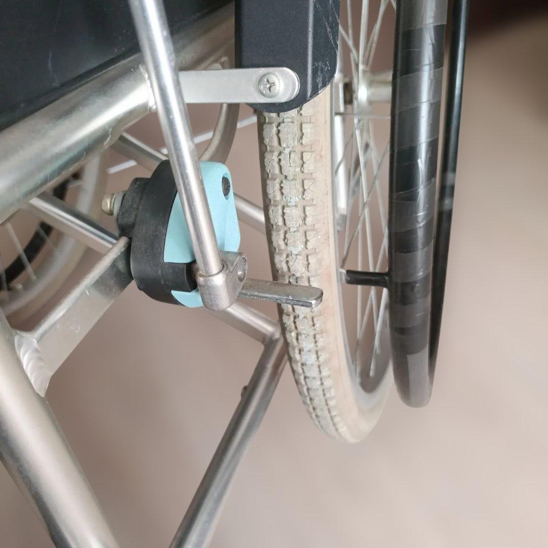 松永製作所　 自走用 車椅子 チェック柄アルミ製