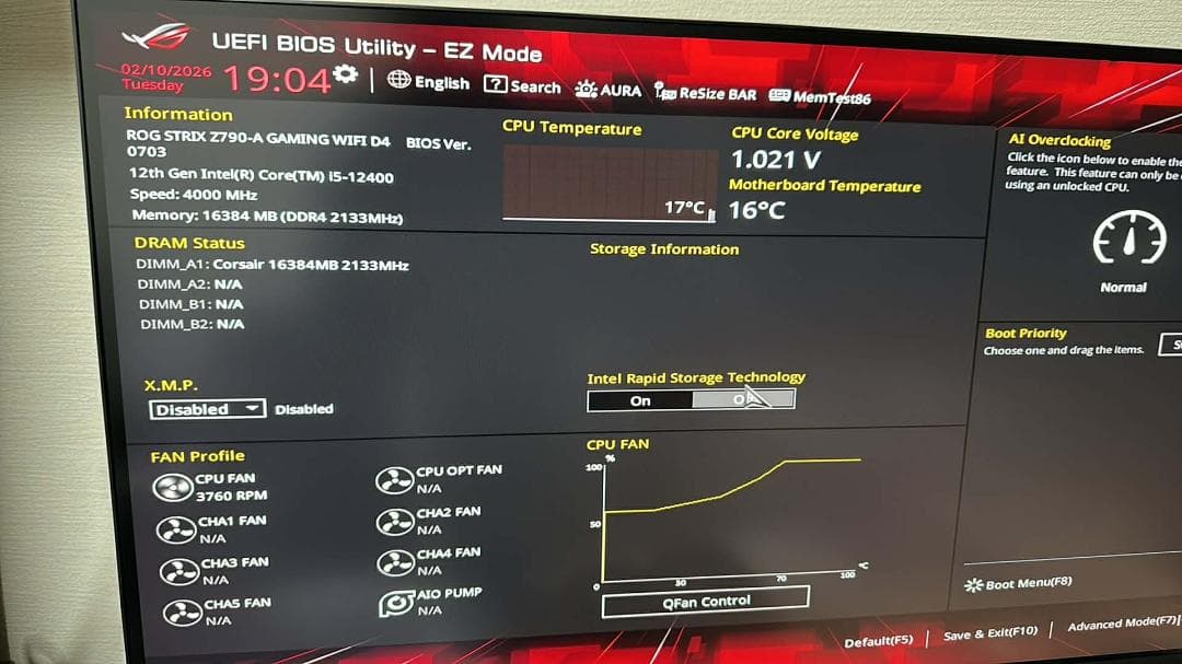 ROG STRIX Z790-A GAMING WIFI D4 マザーボード