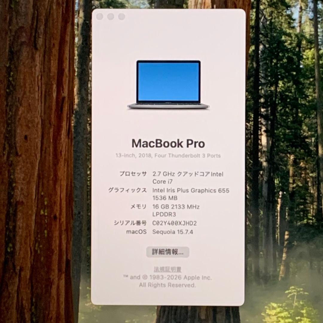 MacBook Pro 2018年 i7 SSD256GB パソコンPC